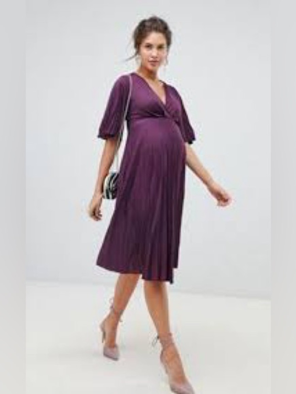 ASOS Maternity Plum Wrap-Style Maxi Dress
